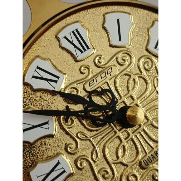 Vintage Ergo Quartz Germany Mantel Clock With Glass Dome 8'' - UNTESTED AS IS - Picture 4 of 14